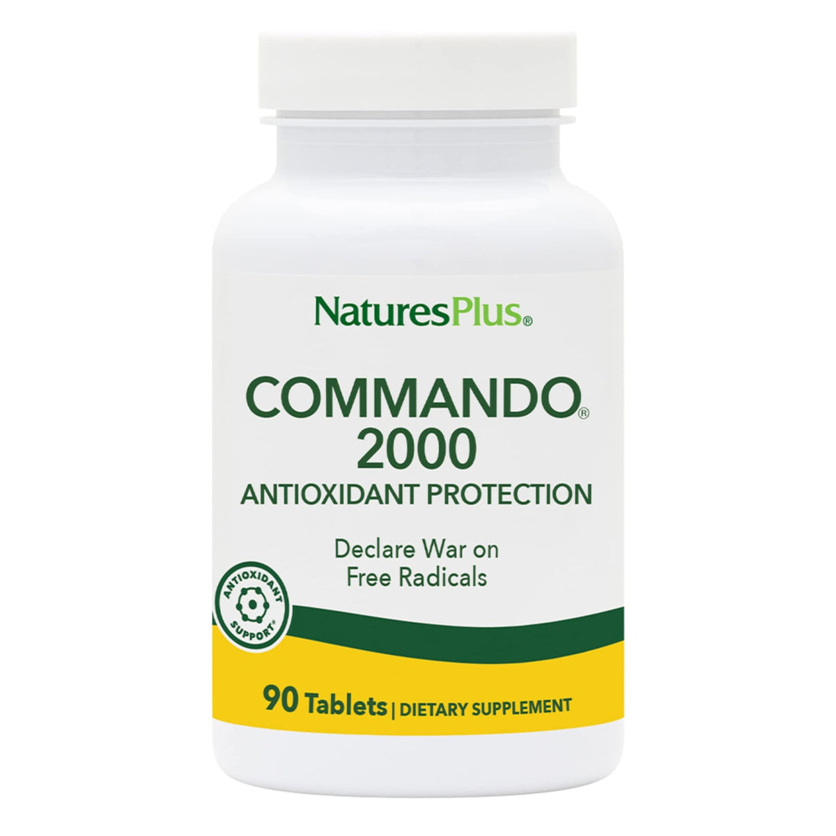NaturesPlus Commando 2000 — bouteille de comprimés pour soutien antioxydant quotidien.