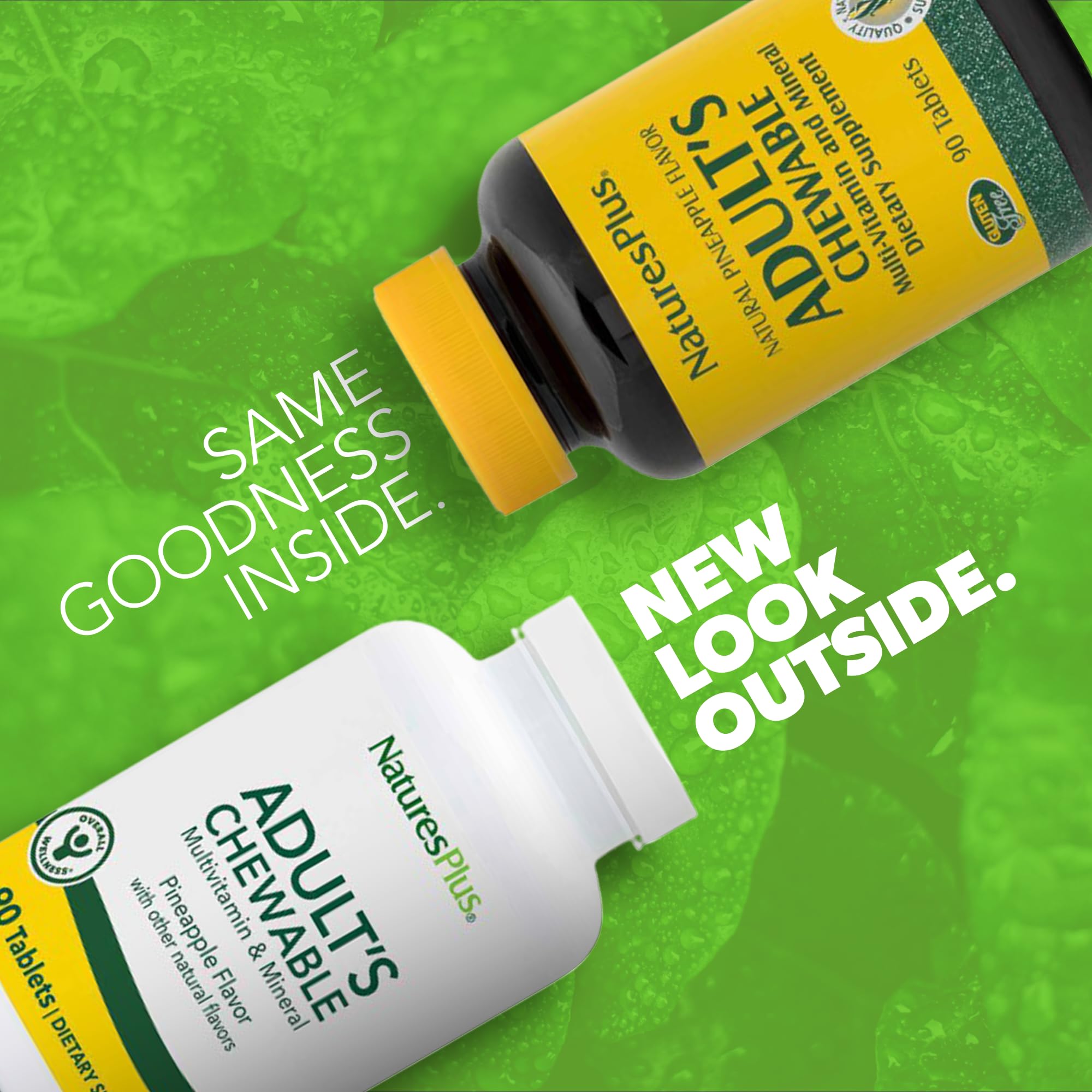 Gommes NaturesPlus adultes ananas sur emballage, pratique à emporter.