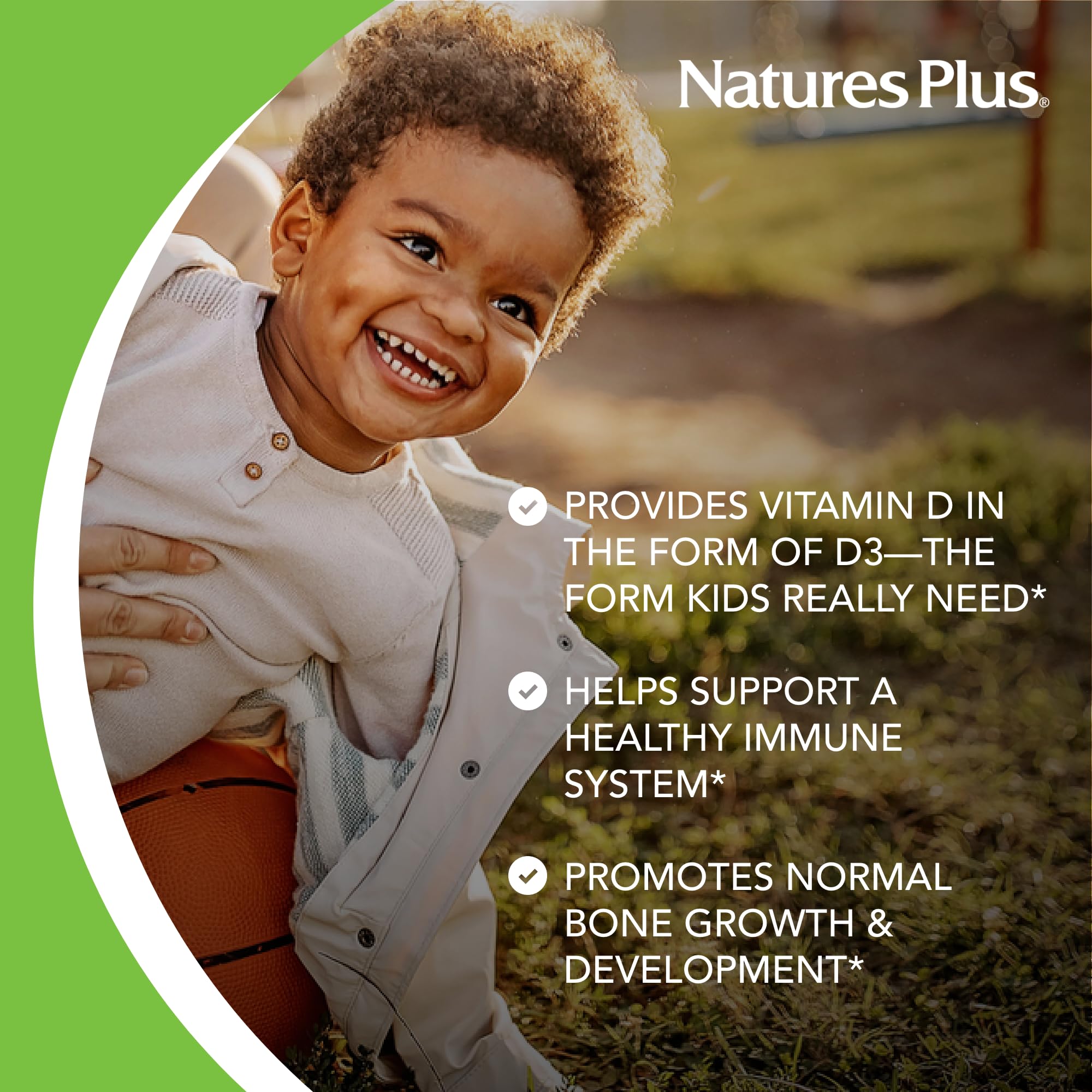 NaturesPlus D3 enfants hypoallergénique compatible régimes sensibles sans gluten
