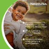 NaturesPlus D3 enfants hypoallergénique compatible régimes sensibles sans gluten