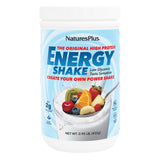 NaturesPlus Energy Shake versement de la bouteille, source rapide de protéines végétales.