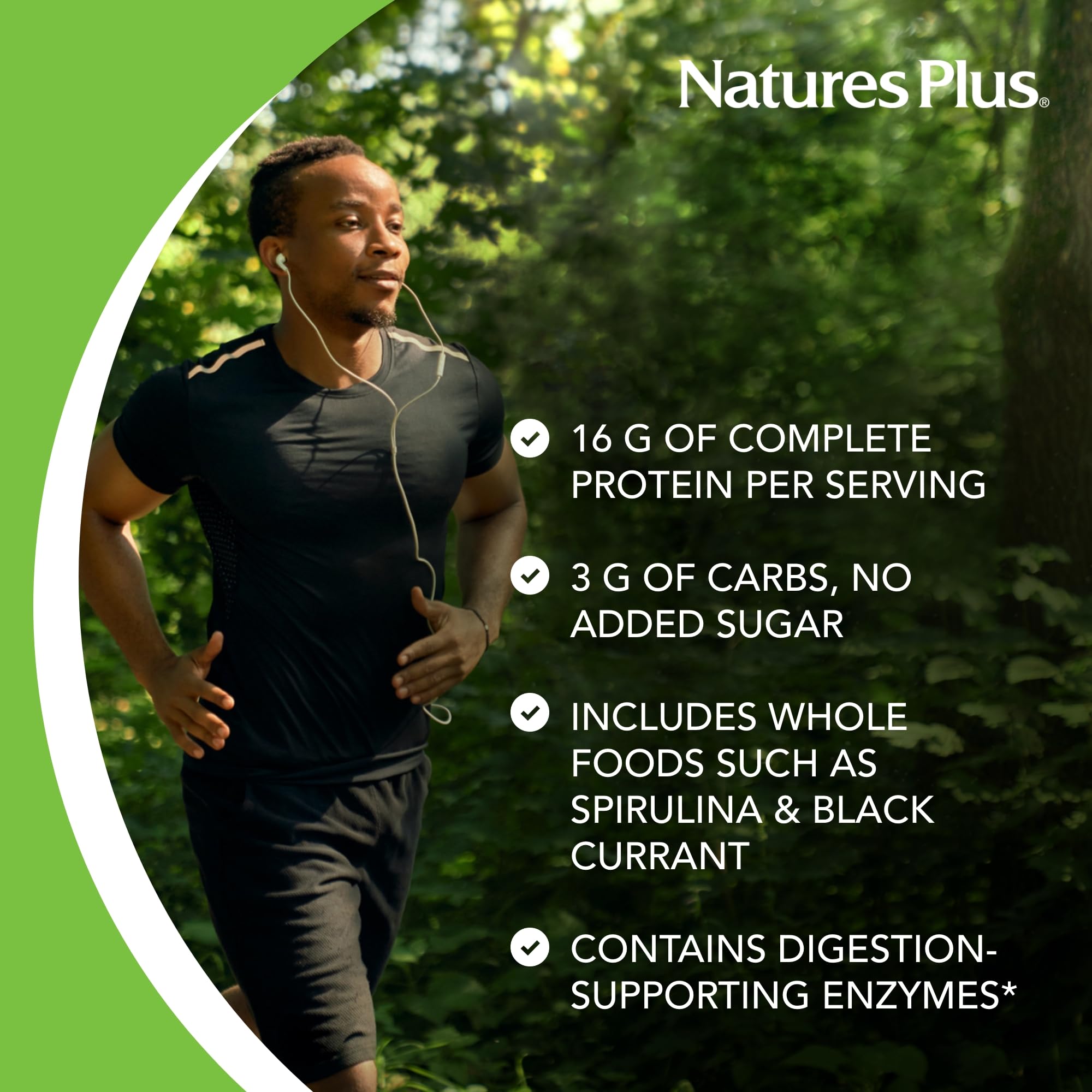 NaturesPlus Energy Shake sans sucre ajouté et sans édulcorants artificiels.