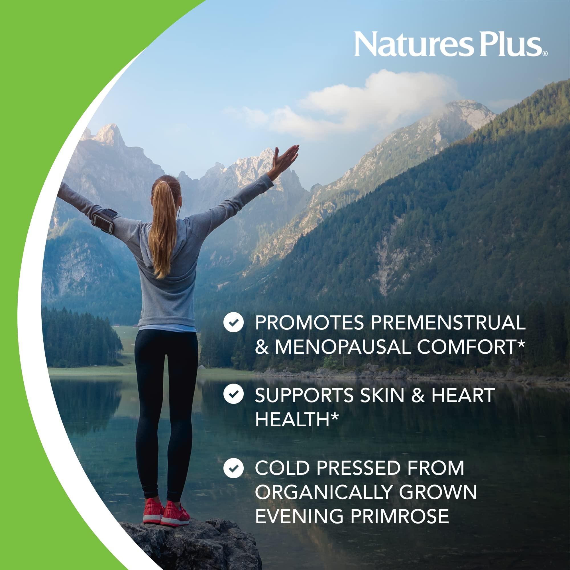 NaturesPlus EPO 1500mg, etiquette sans gluten, label clair.