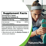 NaturesPlus Fer, emballage conforme CGMP et registres FDA/NSF.