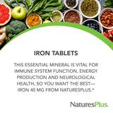 NaturesPlus Fer, comprimés sans gluten pour une supplémentation adaptée.