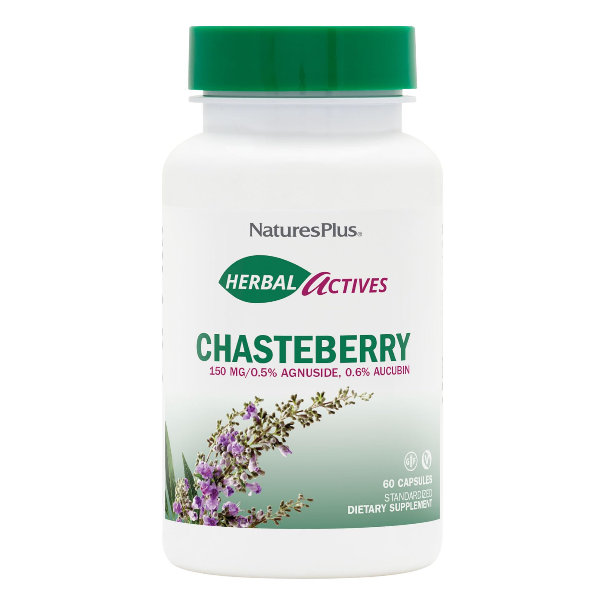 NaturesPlus Gattilier Actifs Baies de Gattilier – Bouteille, soutien potentiel du cycle féminin.
