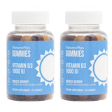 Gommes NaturesPlus D3 1000 UI, baies mélangées, soutien potentiel des os.