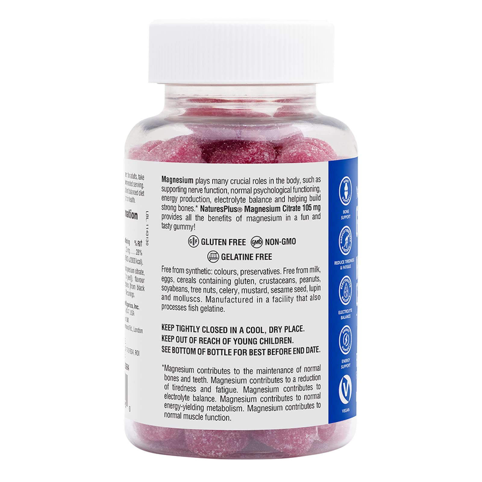 Gommes NaturesPlus sans allergènes courants pour plus de sécurité.