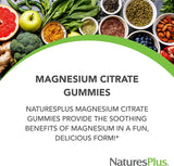 Étiquette NaturesPlus indiquant la formule magnésium citrate framboise.