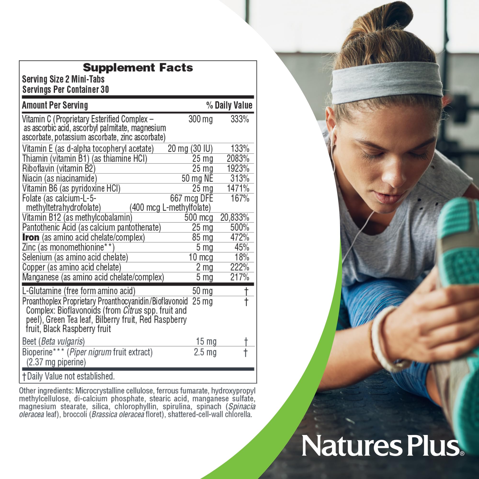 NaturesPlus Hema-Plex Fer – vitamine C et bioflavonoïdes pour optimiser l’utilisation.