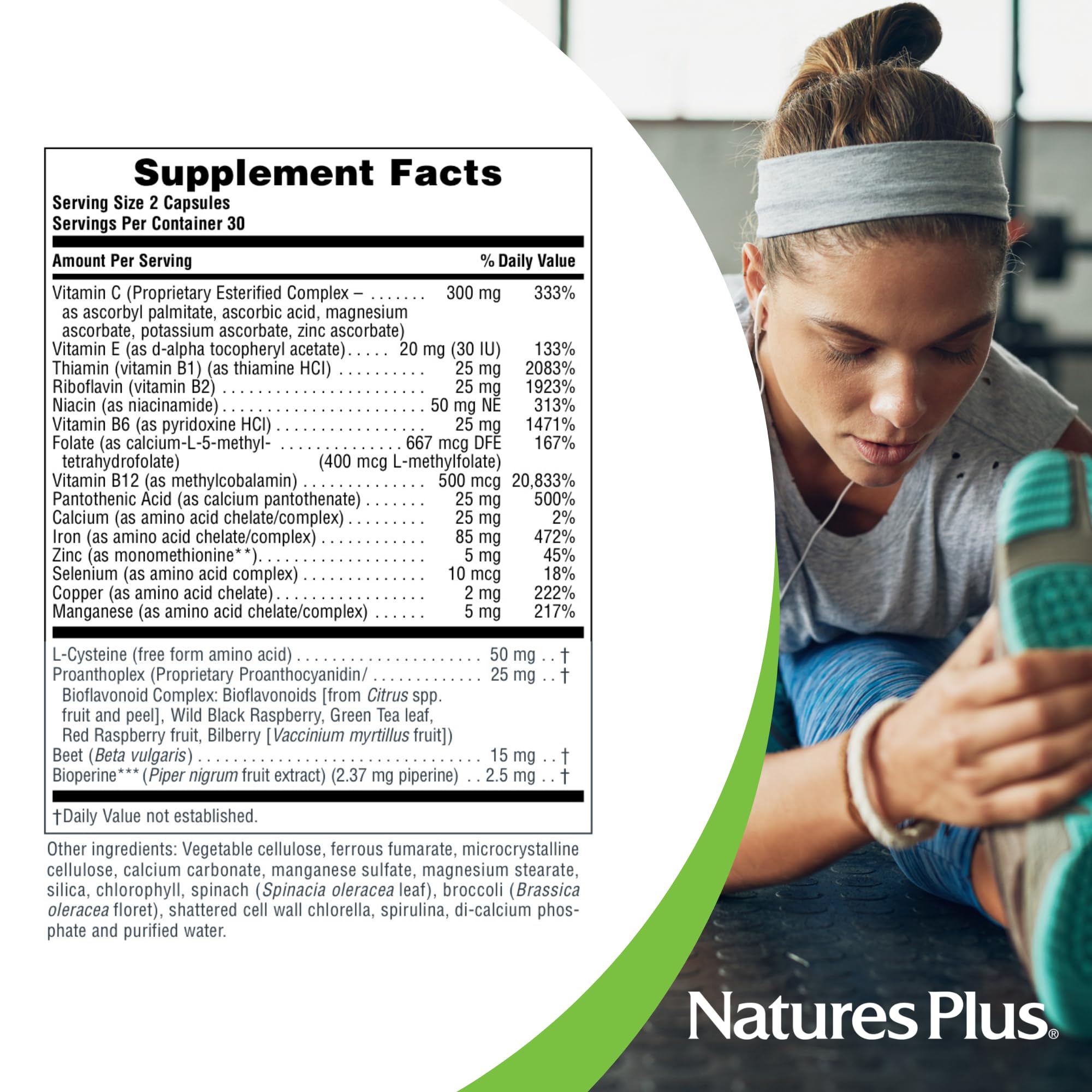 NaturesPlus Hema-Plex Fer sans gluten et sans allergènes courants