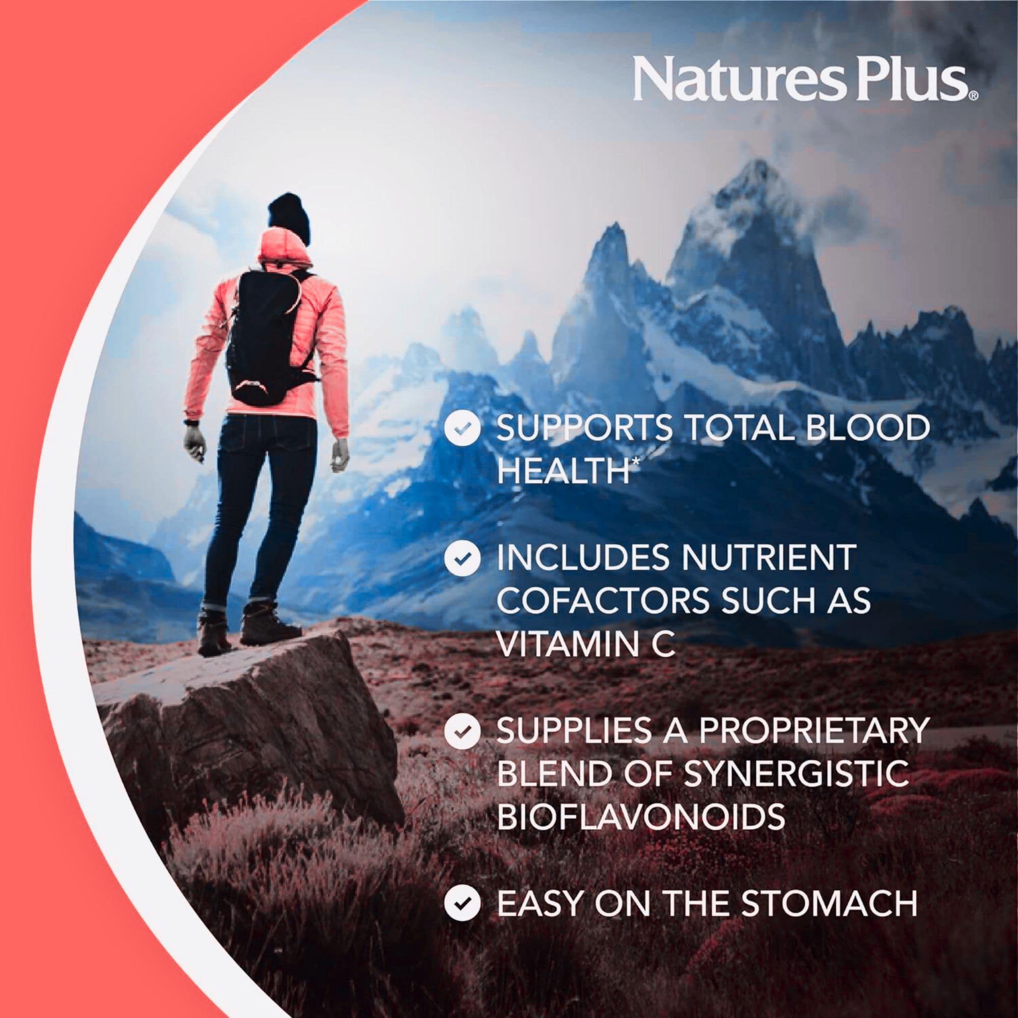 NaturesPlus Hema-Plex fer, formule vegan sans gluten adaptée à votre régime.