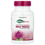 NaturesPlus Herbal Actives Chardon-Marie, bouteille, soutien potentiel du foie et antioxydants