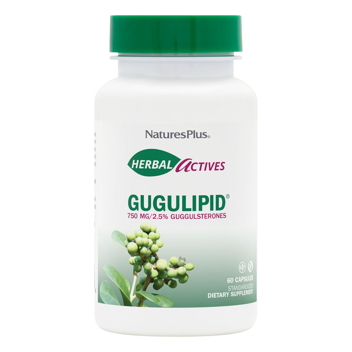 Gugulipid de NaturesPlus, capsules 750 mg, soutien potentiel du cholestérol dans la plage normale.