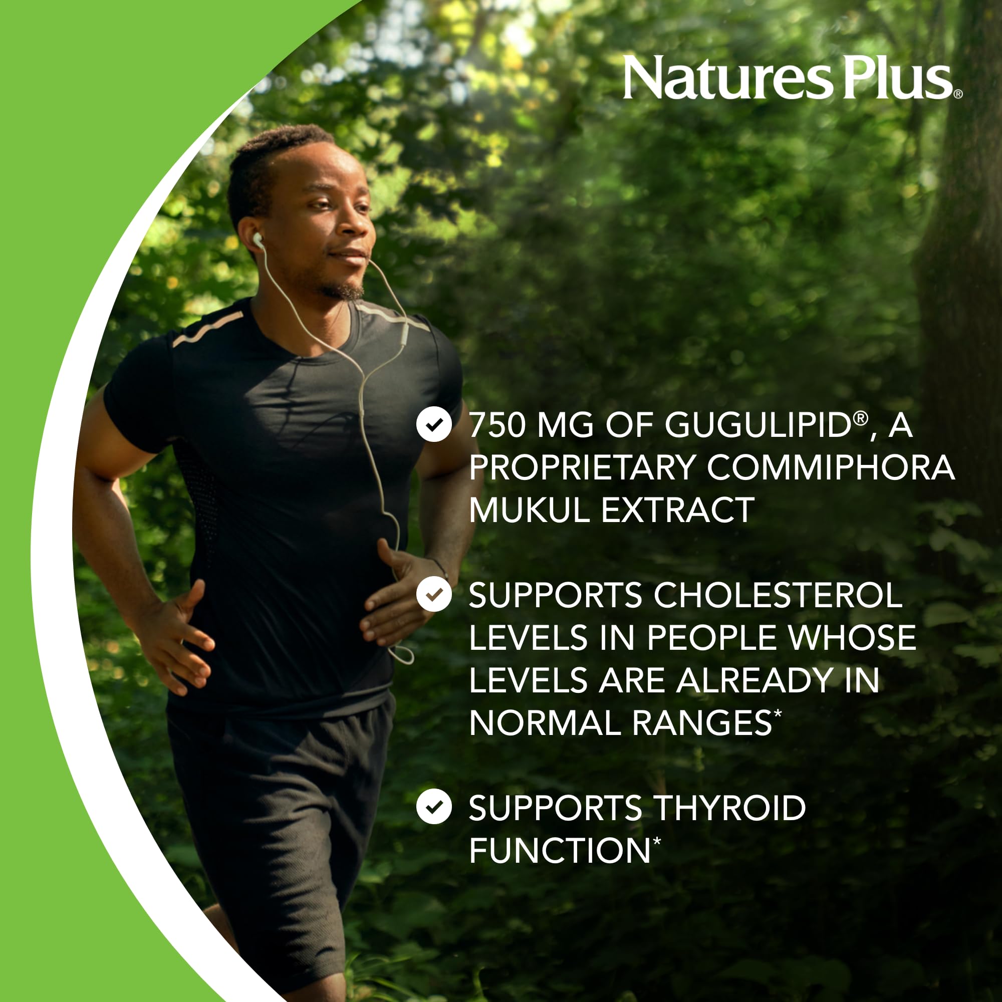 Gugulipid NaturesPlus, capsules sur fond neutre, intégration facile à la routine.