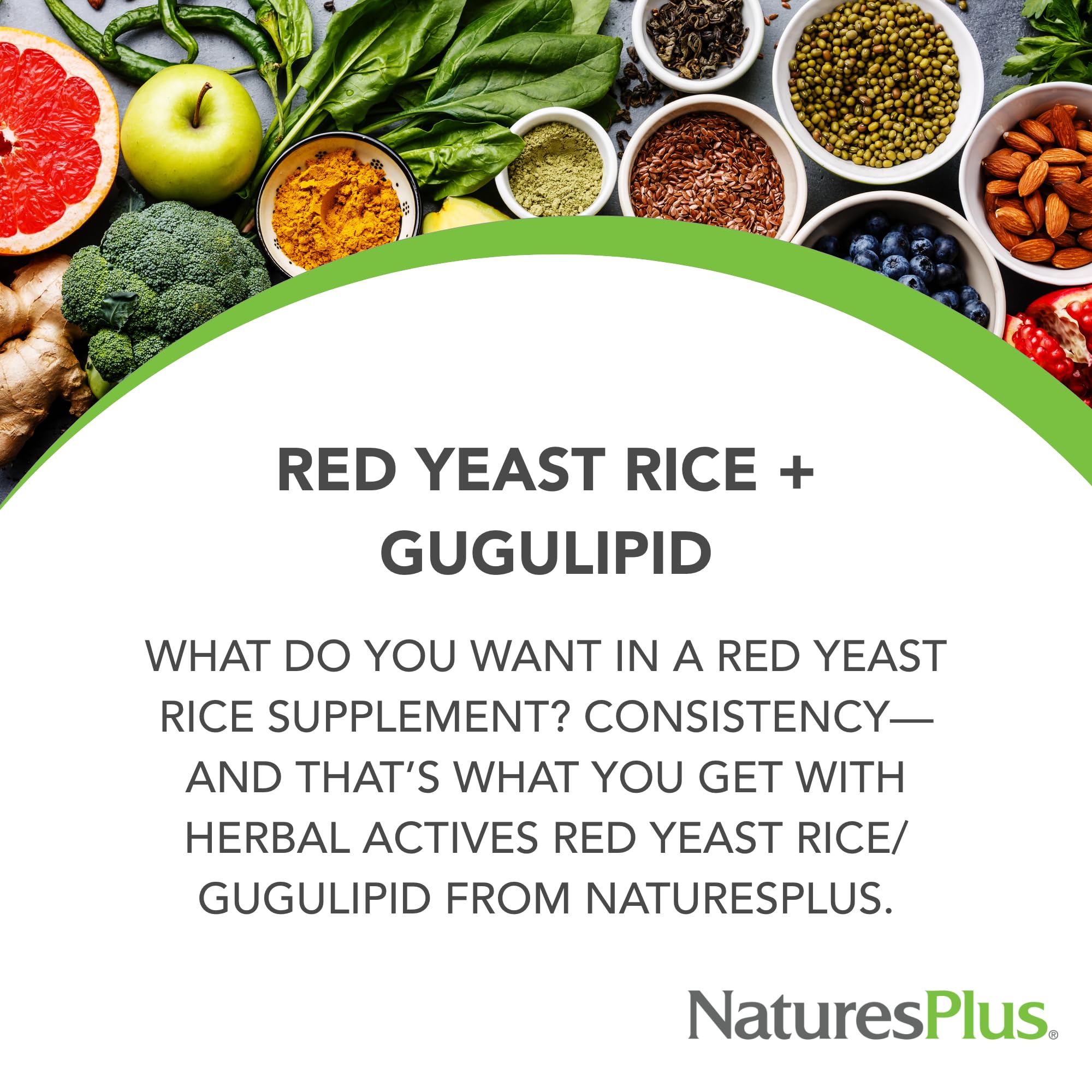 NaturesPlus Herbal Actives Gugulipid extrait, formule standardisée pour plus de constance.