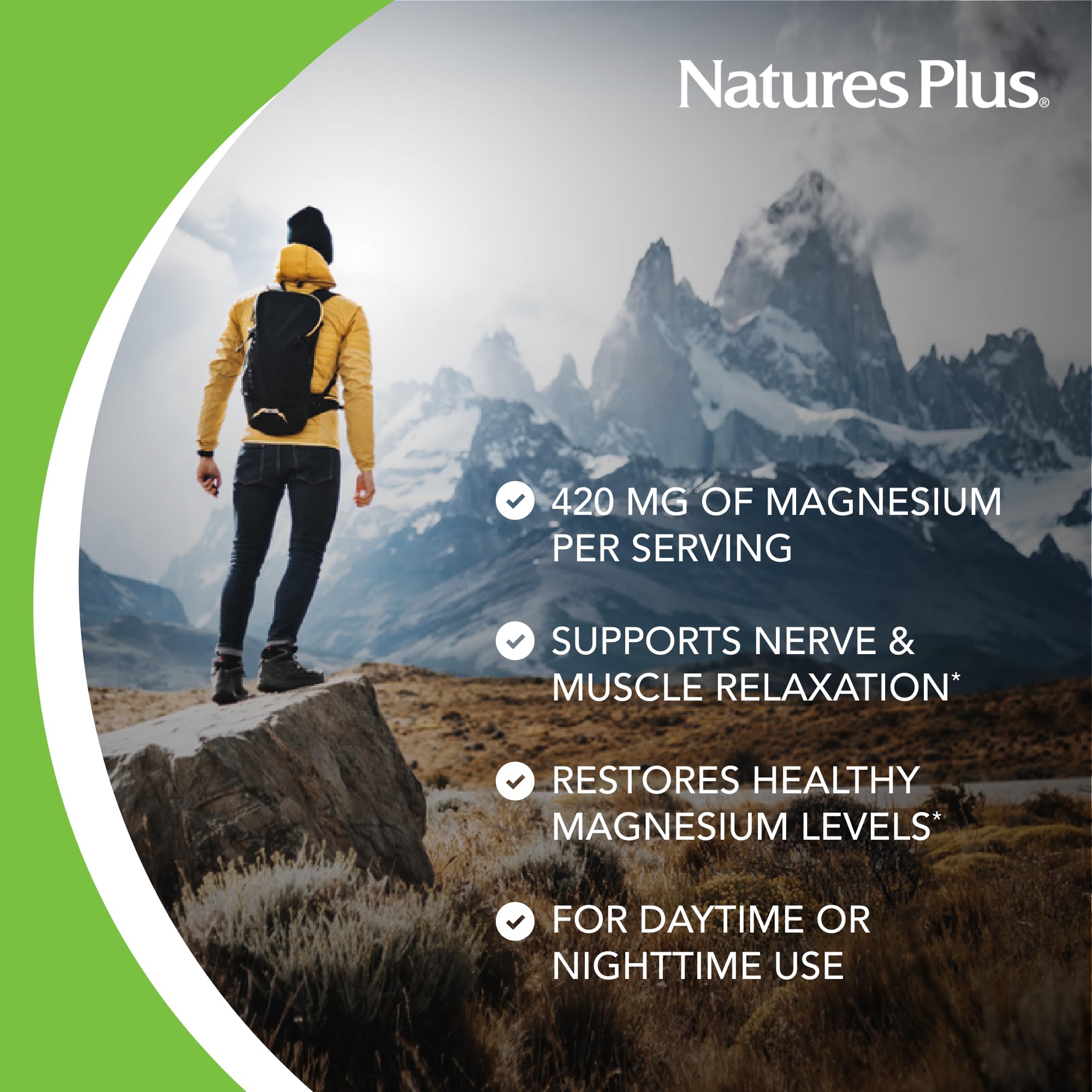 NaturesPlus KalmAssure cuillère-dose orange, dosage facilité.