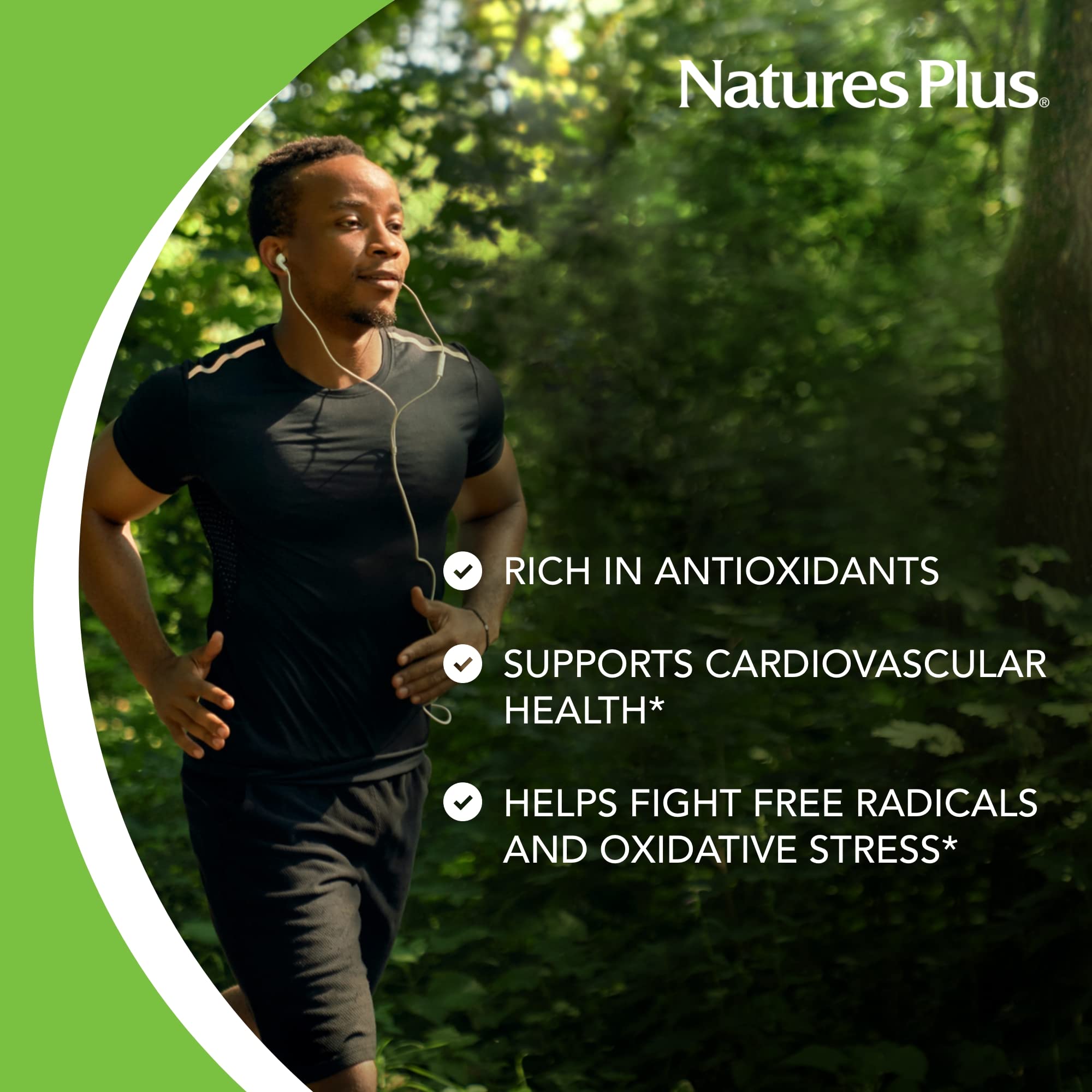 NaturesPlus Kelp étiquette claire sur les tablettes indiquant sans gluten et allergènes.