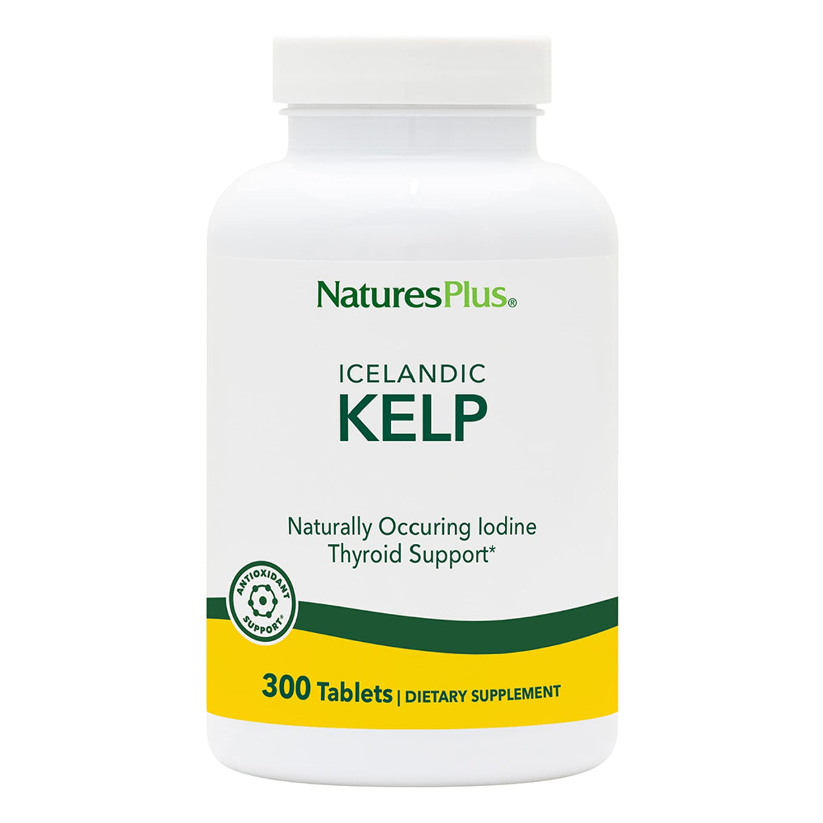 NaturesPlus Kelp tablettes dans flacon, apport quotidien en iode.