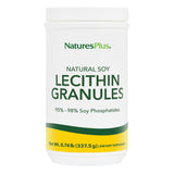 NaturesPlus Lécithine Granules, bouteille ouverte, pratique et facilitant l'ajout quotidien.
