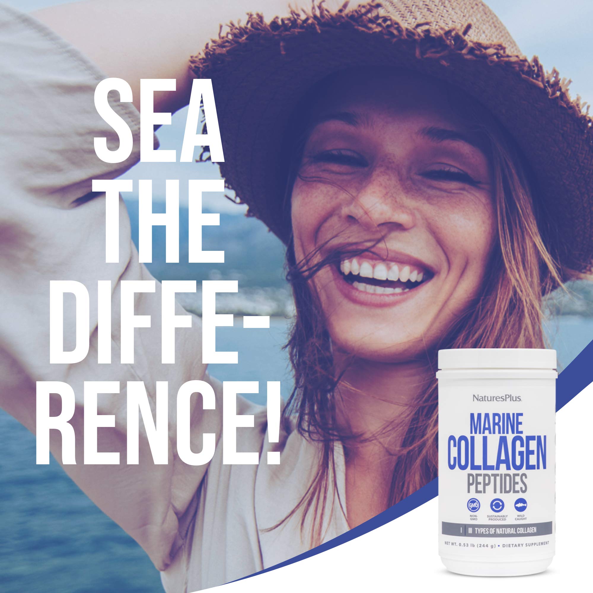 NaturesPlus Marine Collagen Peptides se dissolvent facilement dans boissons chaudes ou froides.