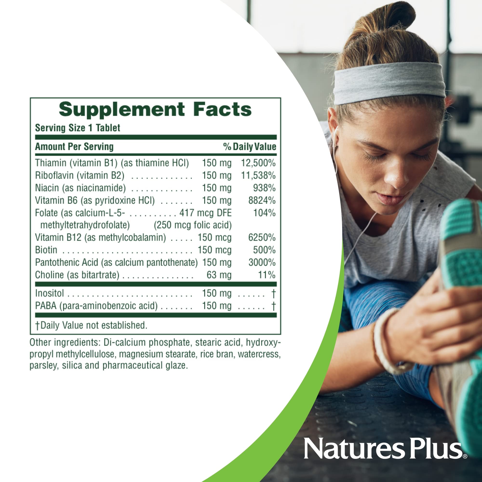 NaturesPlus Mega B-150 Complex certifications CGMP FDA NSF pour fiabilité.