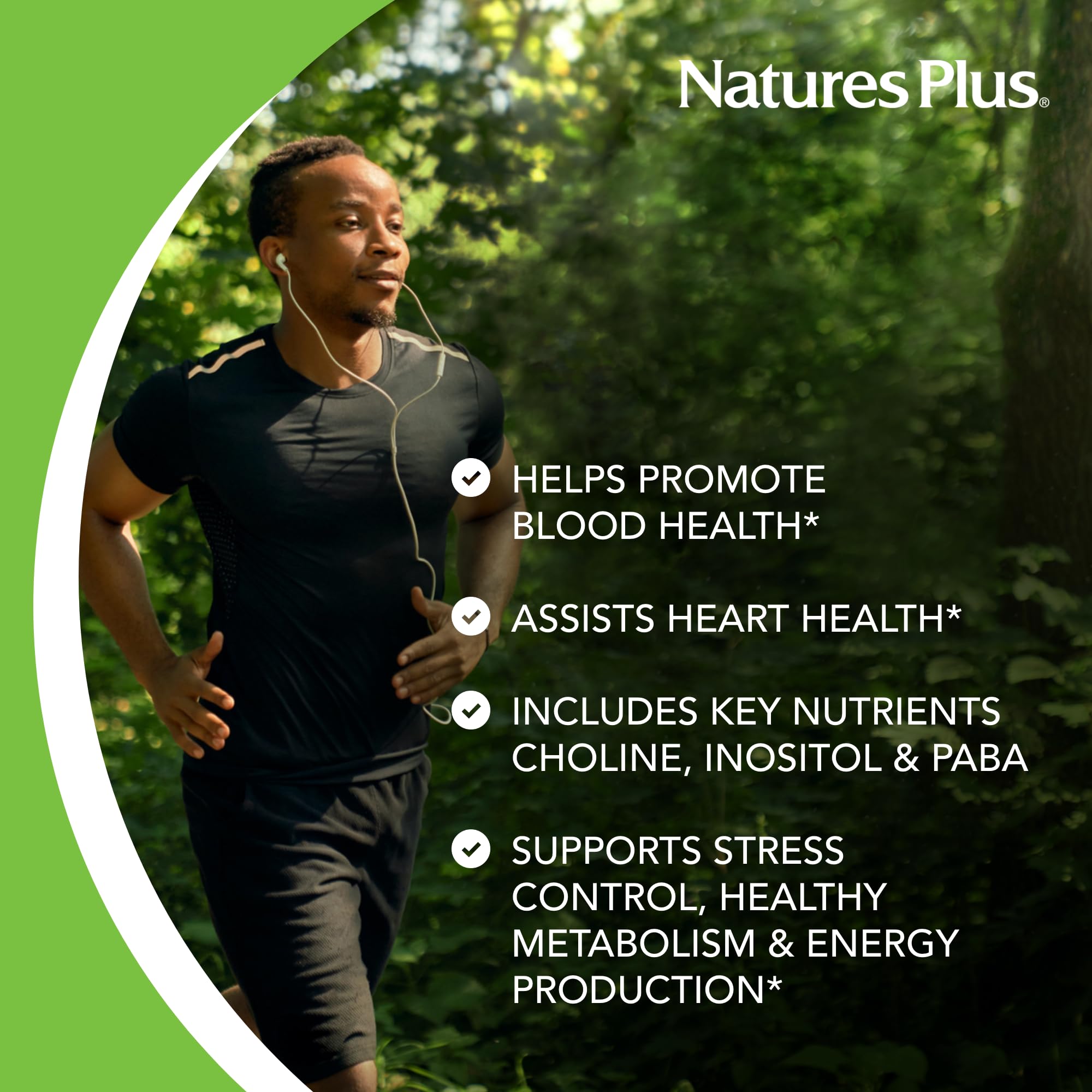 NaturesPlus Mega B-150 Complex, doseur-verre inclus, facilité d’usage quotidien.