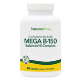 NaturesPlus Mega B-150 Complex, tablettes végétales, dosage élevé pour la routine quotidienne.