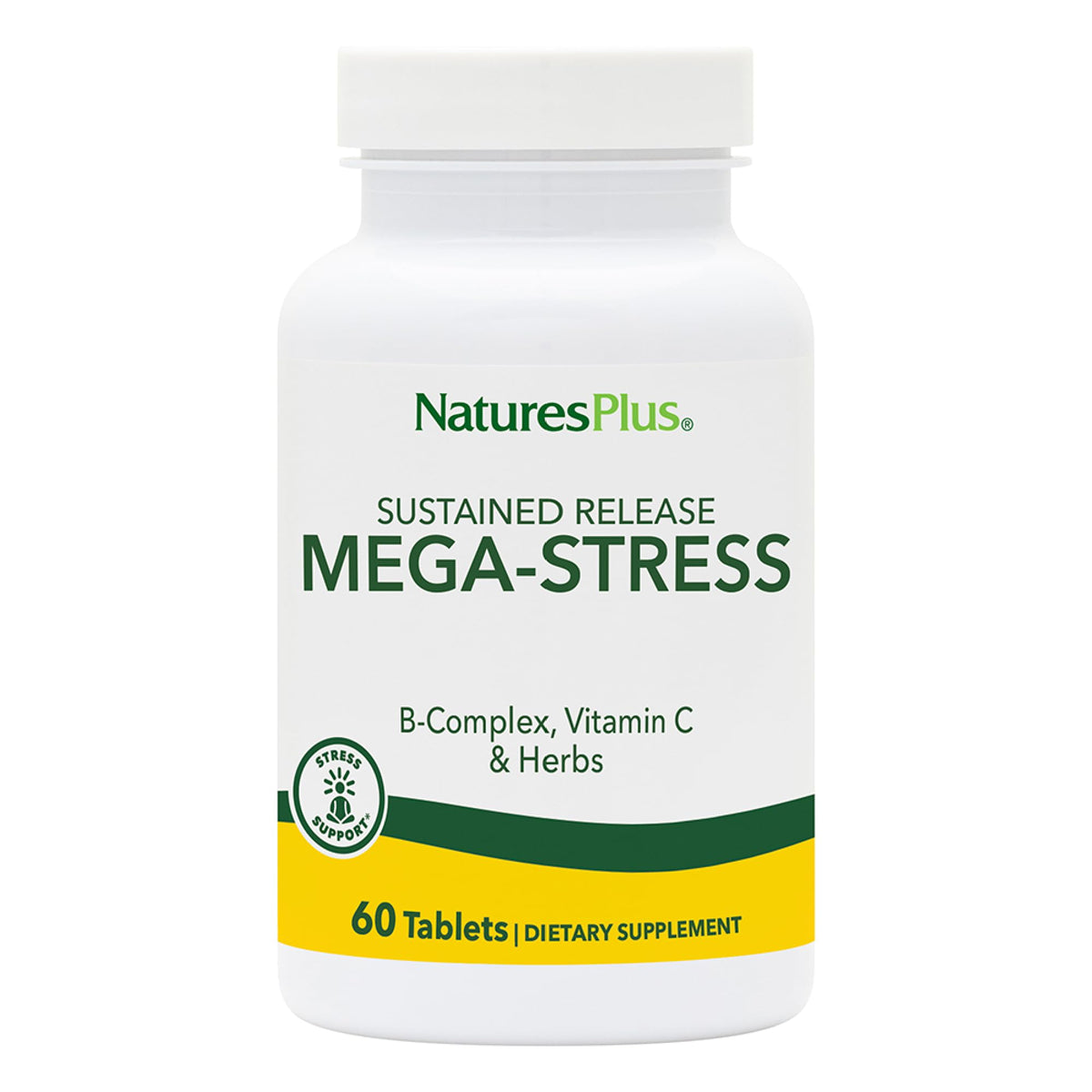 NaturesPlus Mega-Stress: tablettes soutenant l'énergie après le stress.