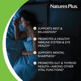 NaturesPlus Mélatonine 20 mg: étiquette claire et informative.