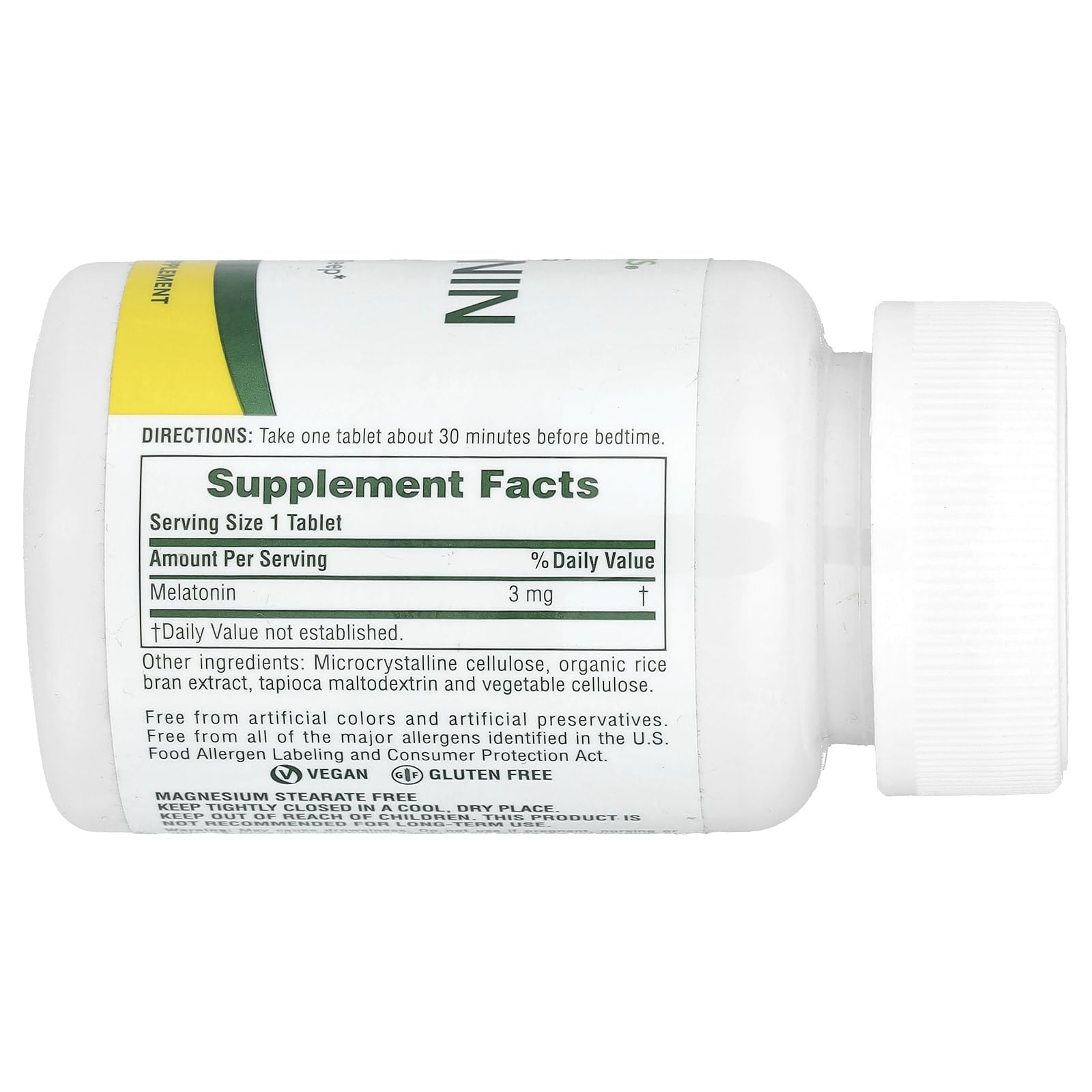 Tablettes NaturesPlus Mélatonine - prise rapide favorisant l'endormissement et le réveil clair.