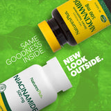 Étiquette NaturesPlus Niacinamide 500 mg, peut soutenir l'immunité et les fonctions cérébrales.