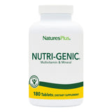 Nature's Plus Nutri-Genic: bouteille ouverte, comprimés végétariens faciles à prendre au quotidien.