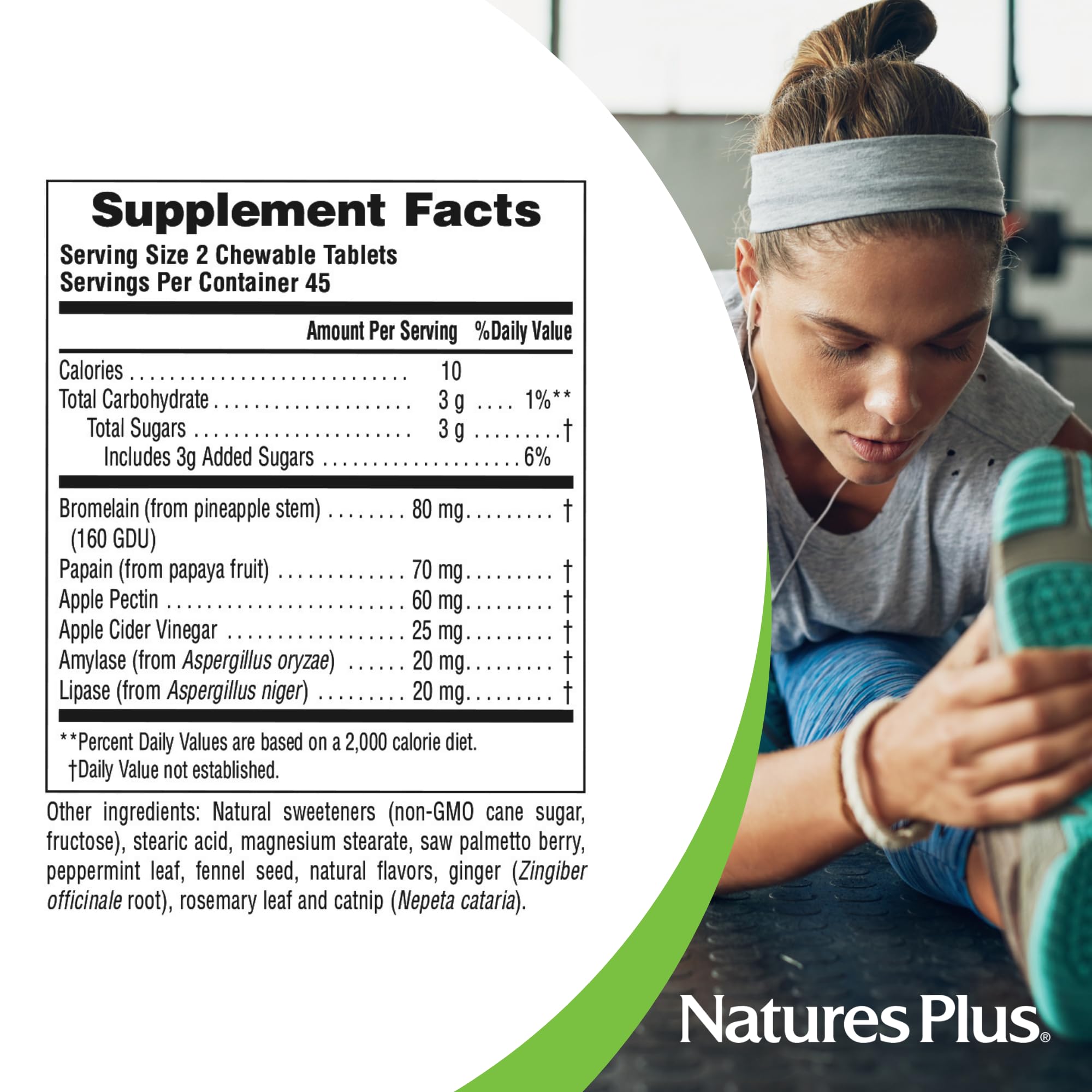 Étiquette Nutri-Zyme sans gluten et végétarien pour votre routine quotidienne.
