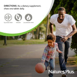 NaturesPlus Orange Juice : logo et étiquette indiquant vegan et sans gluten.
