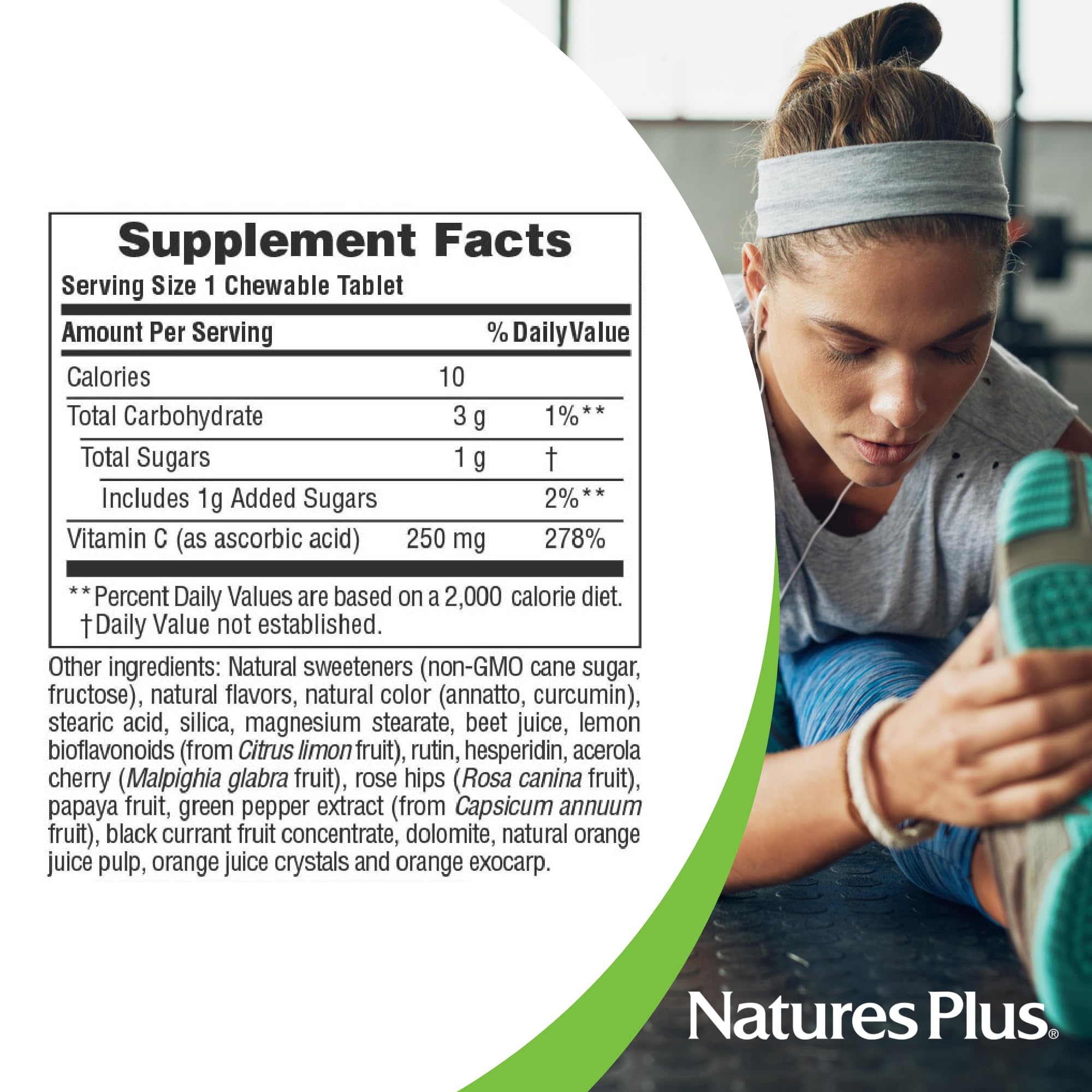 NaturesPlus Orange Juice : tablettes sur la table, intégration simple à la routine.