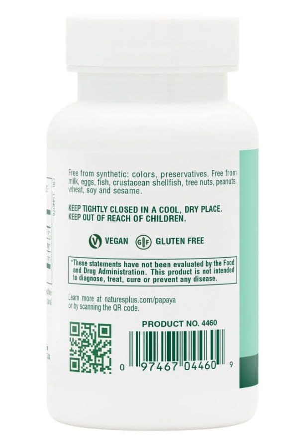 Boîte NaturesPlus Papaya Enzyme présentée clairement, pratique pour la vie active.