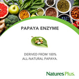 NaturesPlus Papaye Enzyme – tablettes prêt à consommer, idéal en déplacement.