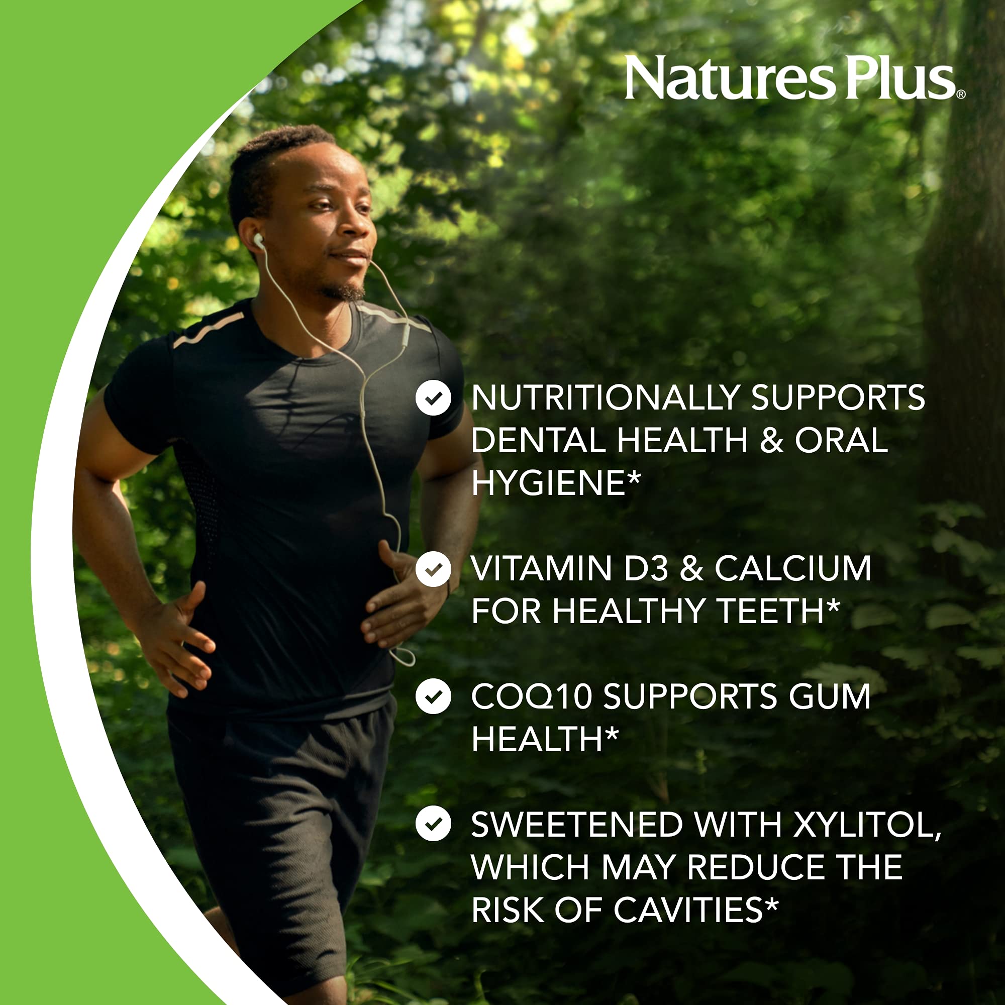 NaturesPlus Pastilles dentaires menthe sans sucre – aide à garder une haleine fraîche