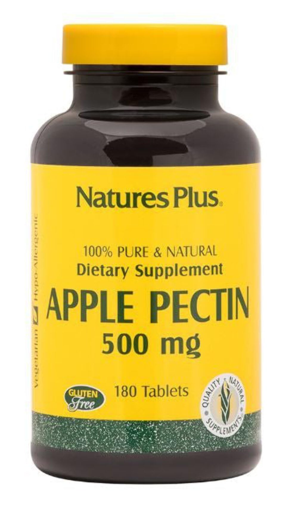 NaturesPlus Pectine de Pomme – flacon de 180 comprimés, fibres végétales quotidiennes