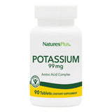 Nature’s Plus Potassium 99 mg, tablettes dans la bouteille, soutien potentiel à l’équilibre électrolytique.