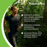 Poudre de betterave organique NaturesPlus, mélange eau prêt à boire