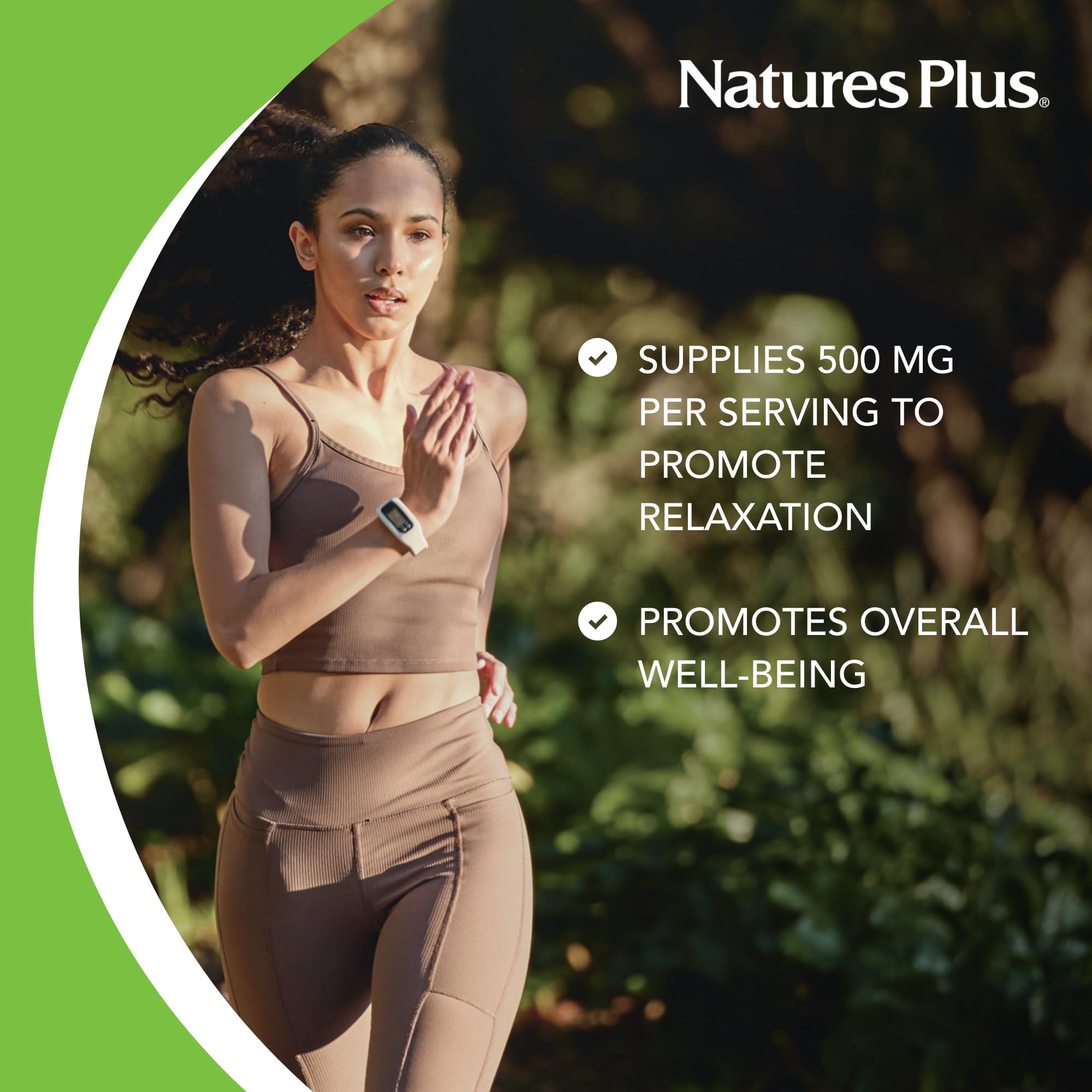 Étiquette NaturesPlus PRO GABA végan et sans OGM affichée.