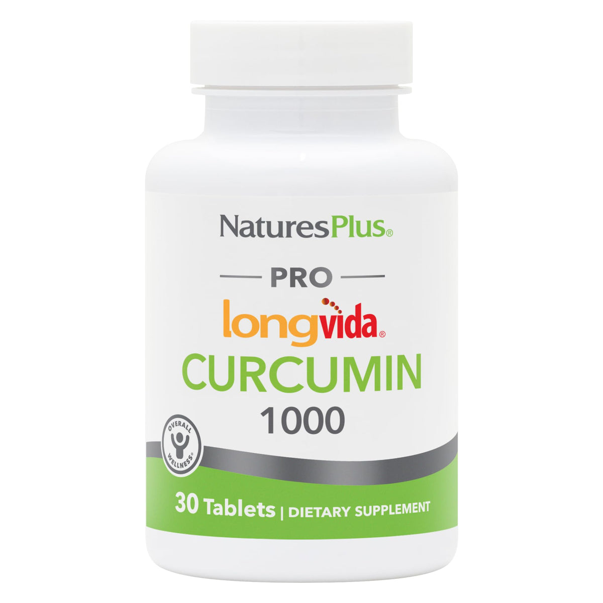 NaturesPlus PRO Longvida Curcumin, boîte 30 comprimés, absorption supérieure et soutien antioxydant.