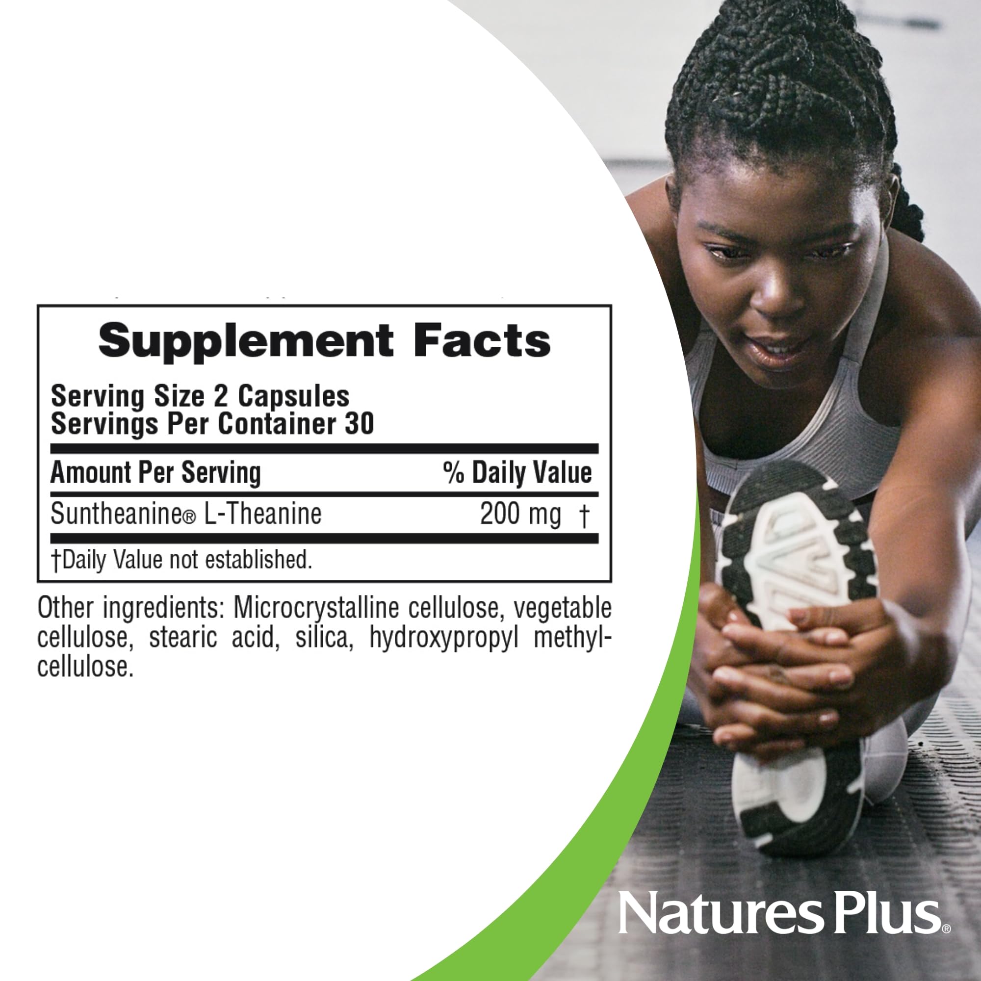 Gélules 60 sur l’étiquette du flacon NaturesPlus PRO Suntheanine.