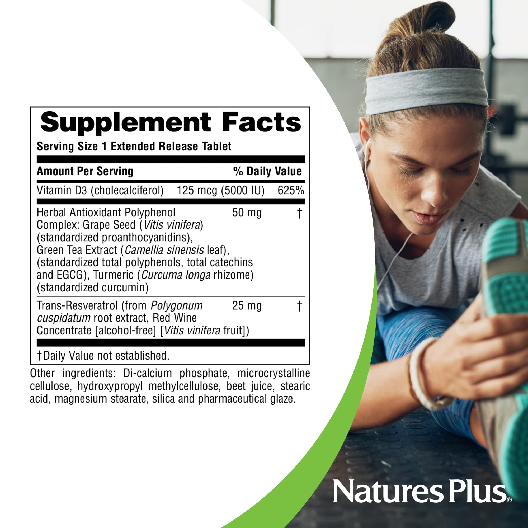 NaturesPlus Proanthocyanidines et polyphénols dans la formule.