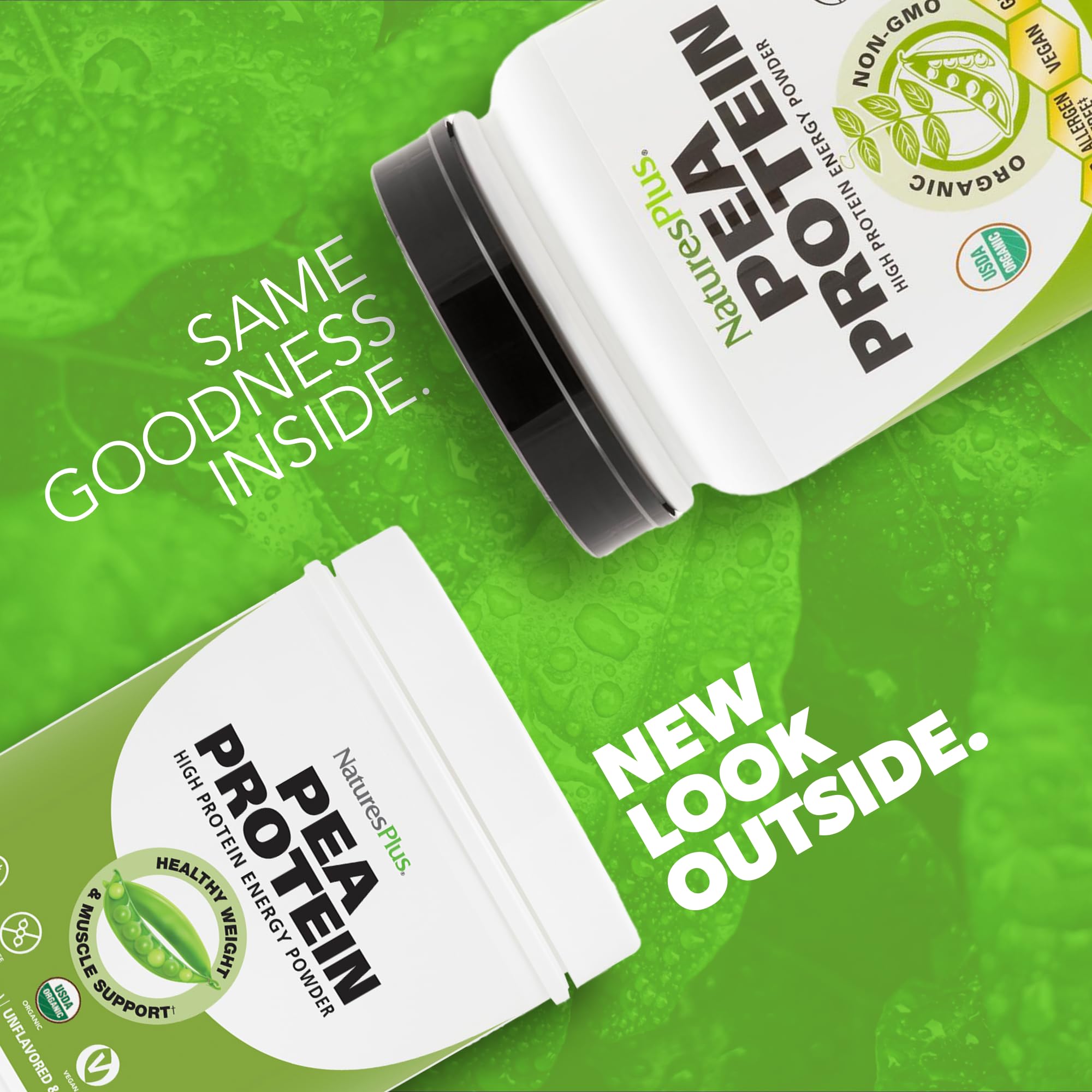 NaturesPlus protéine pois biologique – poudre sans saveur et mélange facile