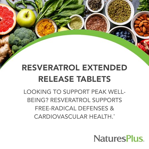 NaturesPlus Resveratrol – comprimés libération prolongée, prise quotidienne pratique.