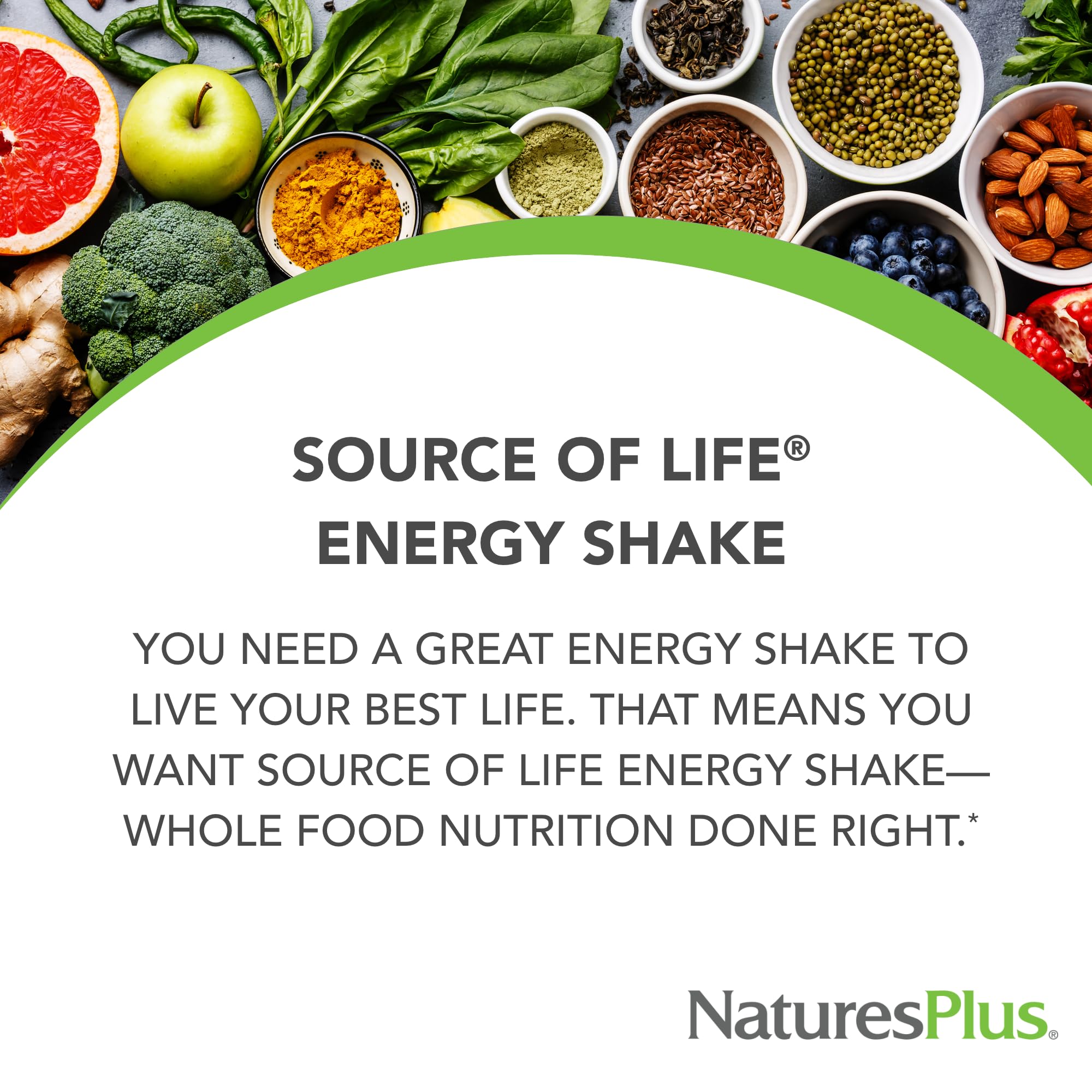 NaturesPlus Source de Vie Énergie Shake, préparation rapide avec lait, jus ou eau.