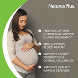 NaturesPlus Source de Vie Prenatal Liquide, ingrédients issus d’aliments entiers pour une nutrition naturelle.
